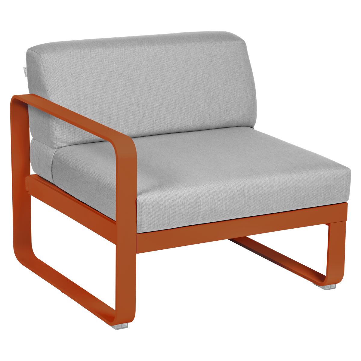 Module gauche 1 place BELLEVIE Fermob orange confite-gris flanelle