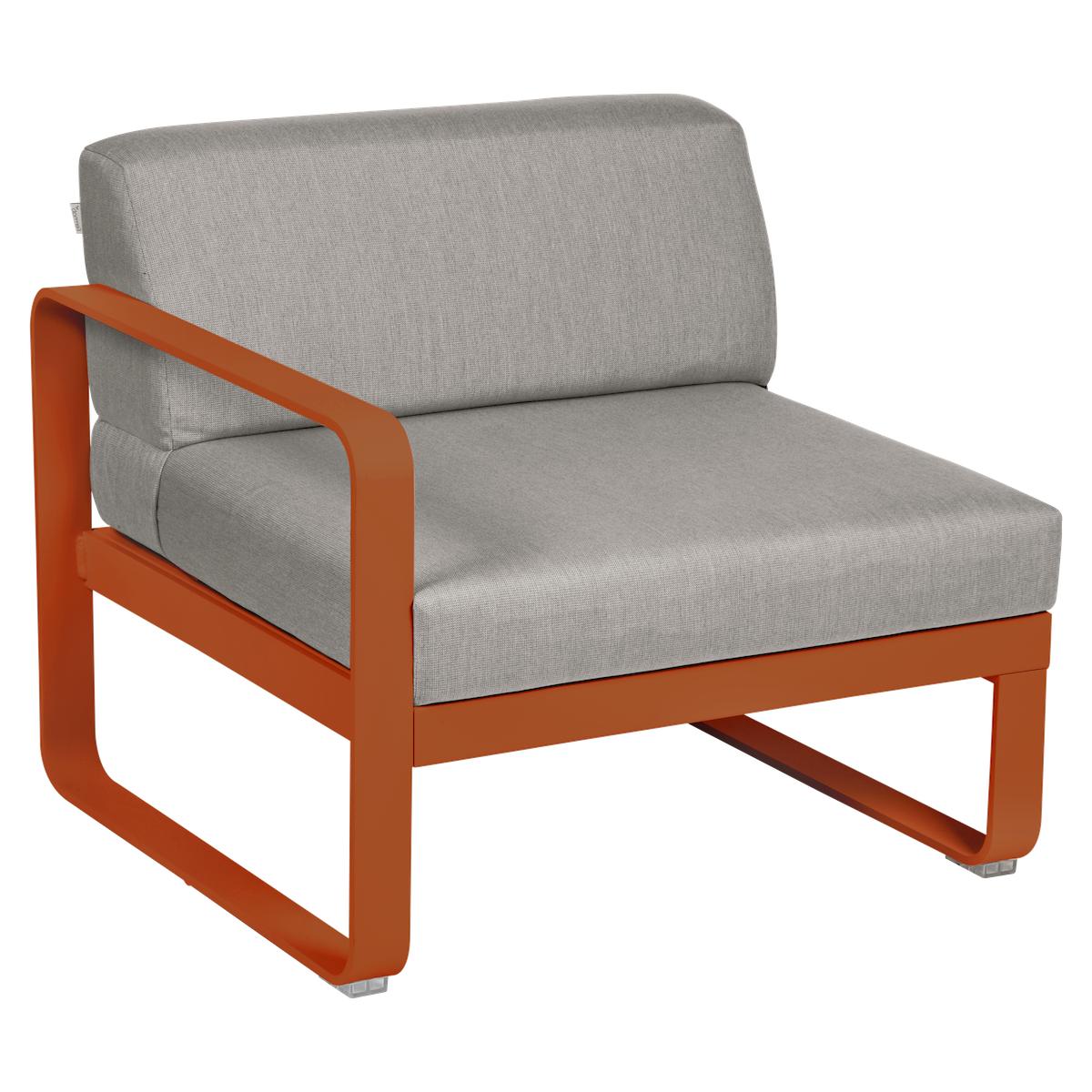 Module gauche 1 place BELLEVIE Fermob orange confite-taupe grisé
