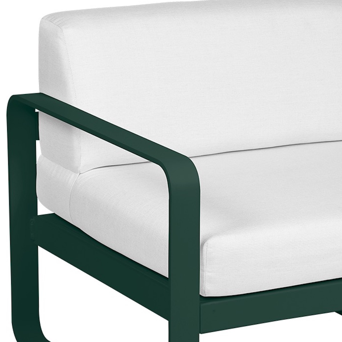 Module gauche 1 place BELLEVIE Fermob vert cèdre-blanc grisé