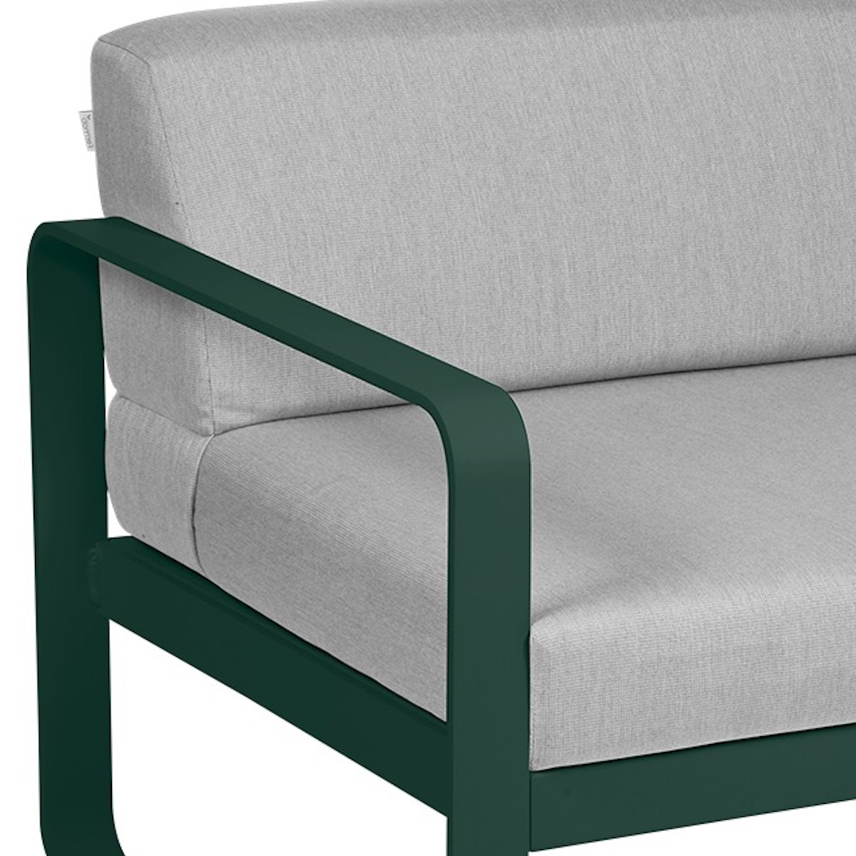 Module gauche 1 place BELLEVIE Fermob vert cèdre-gris flanelle