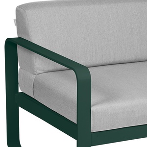 Module gauche 1 place BELLEVIE Fermob vert cèdre-gris flanelle