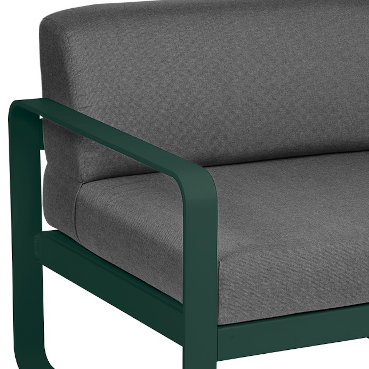 Module gauche 1 place BELLEVIE Fermob vert cèdre-gris graphite