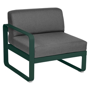 Module gauche 1 place BELLEVIE Fermob vert cèdre-gris graphite
