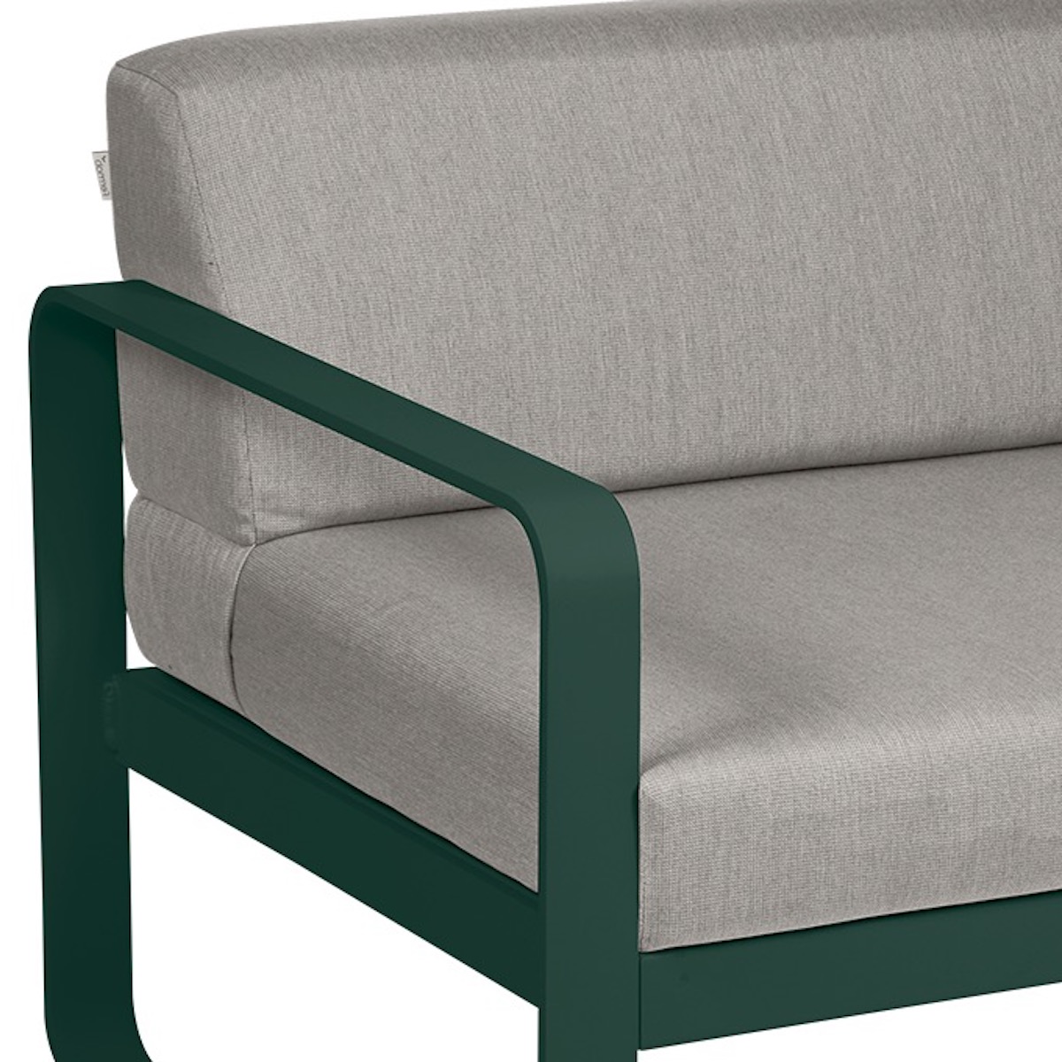 Module gauche 1 place BELLEVIE Fermob vert cèdre-taupe grisé