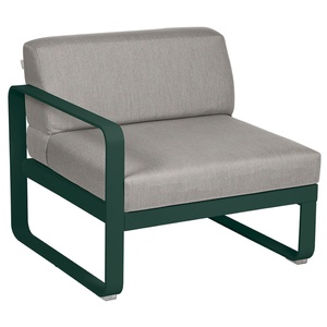 Module gauche 1 place BELLEVIE Fermob vert cèdre-taupe grisé