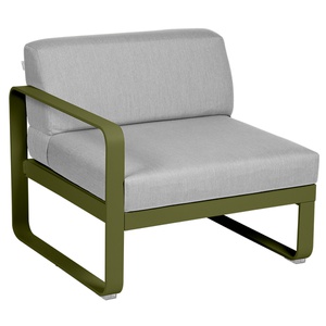 Module gauche 1 place BELLEVIE Fermob vert pesto-gris flanelle