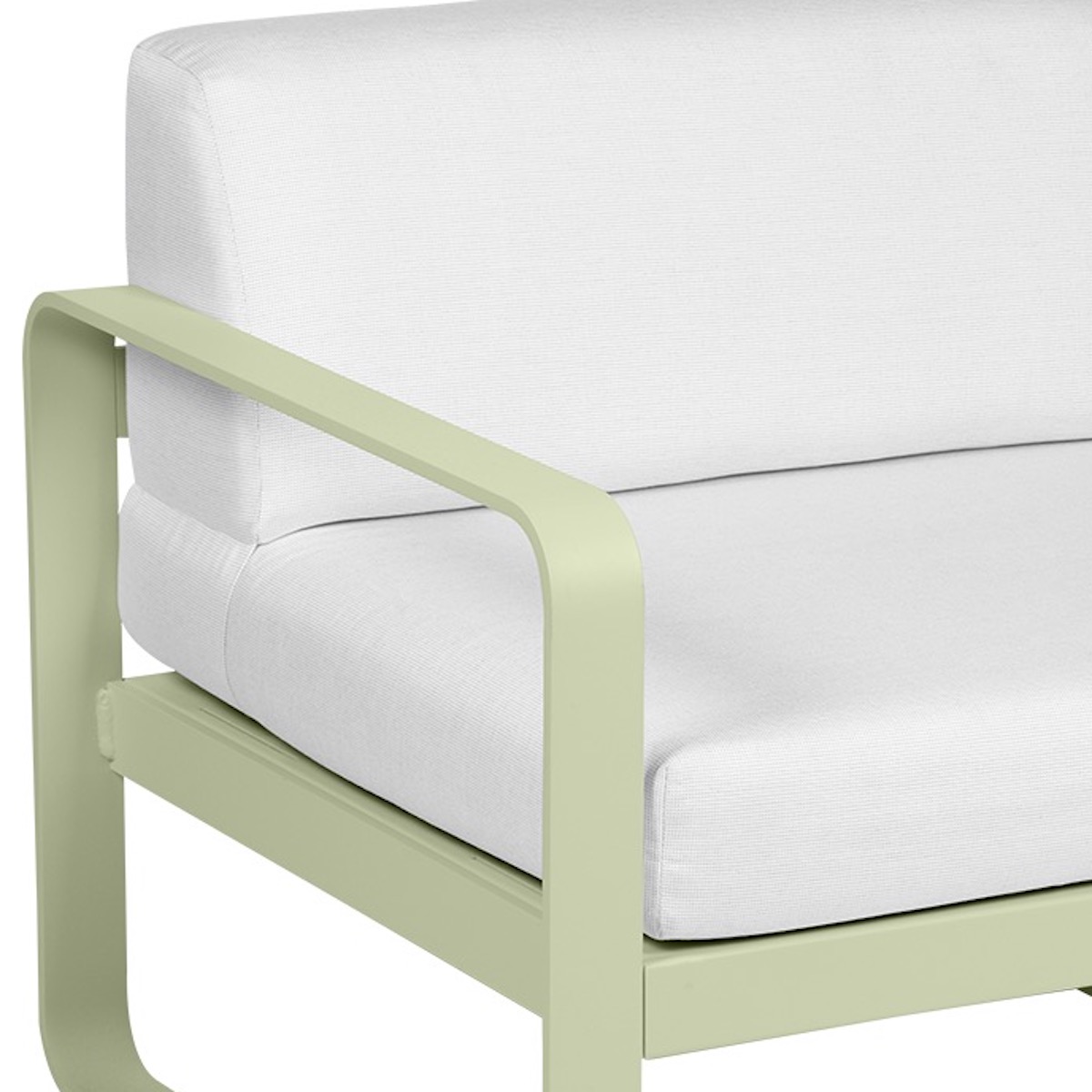 Module gauche 1 place BELLEVIE Fermob vert tilleul-blanc grisé