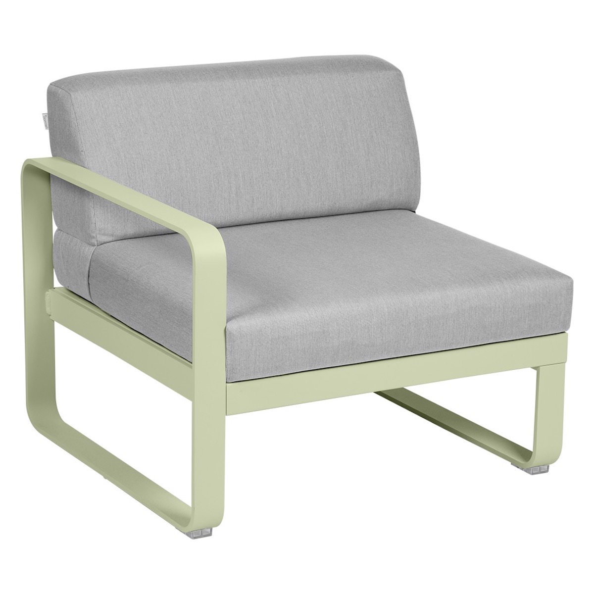 Module gauche 1 place BELLEVIE Fermob vert tilleul-gris flanelle