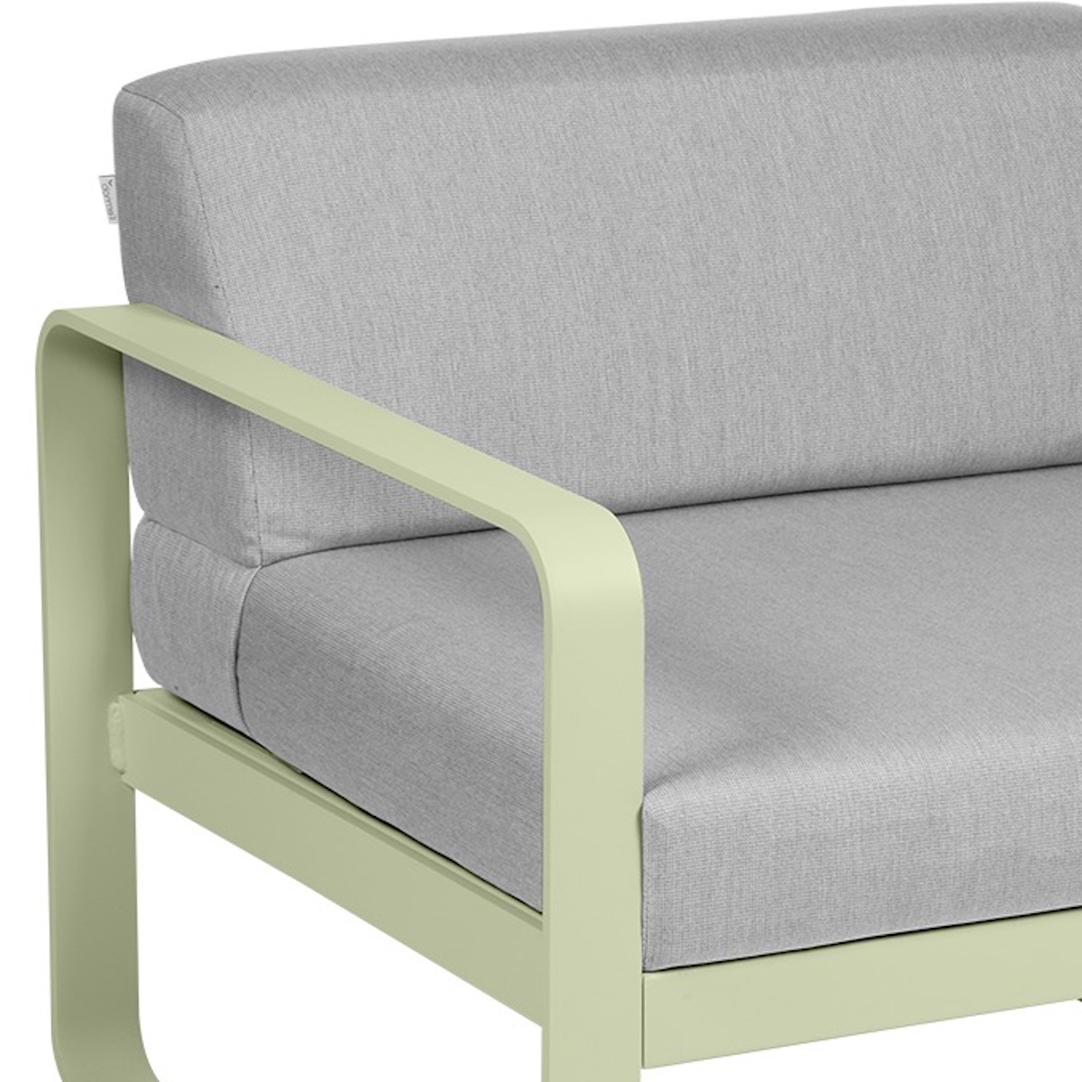 Module gauche 1 place BELLEVIE Fermob vert tilleul-gris flanelle