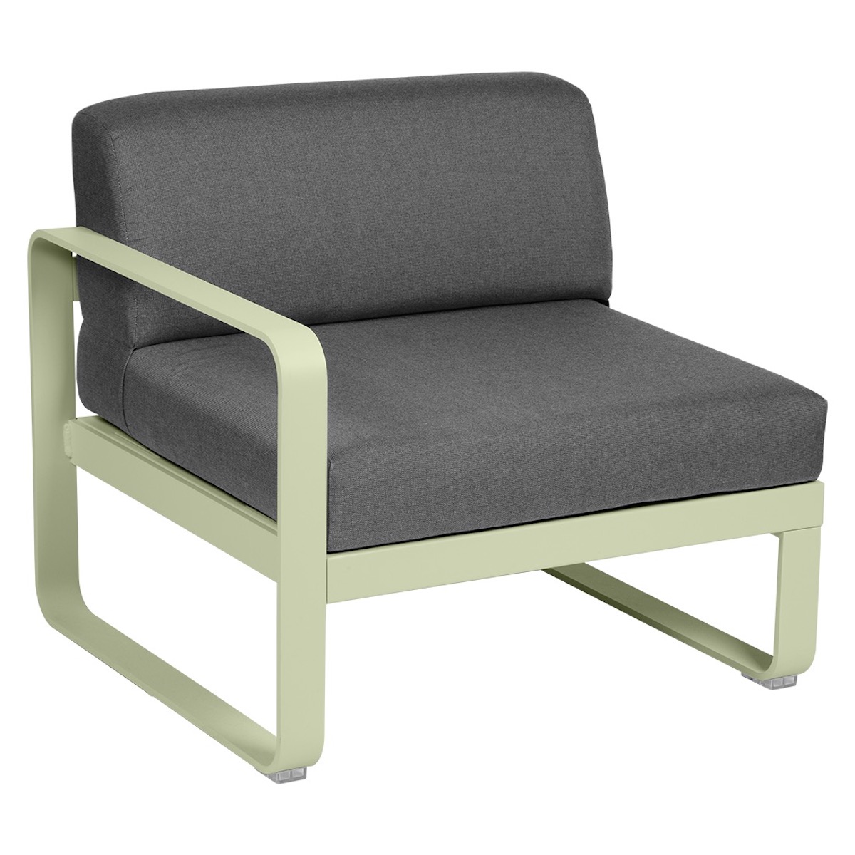 Module gauche 1 place BELLEVIE Fermob vert tilleul-gris graphite