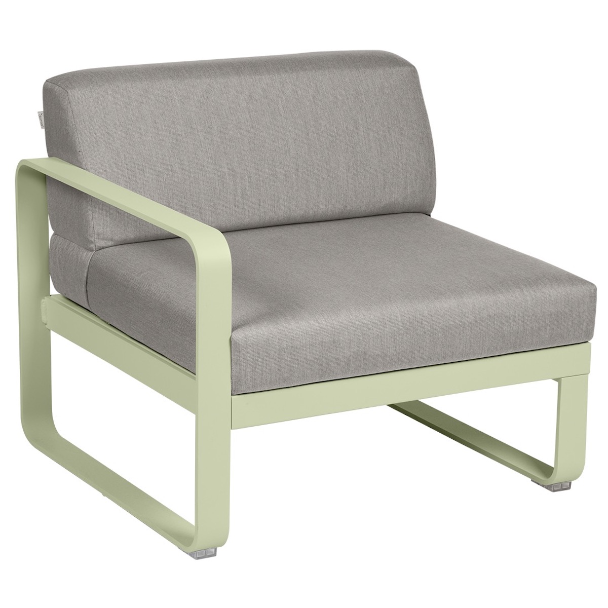 Module gauche 1 place BELLEVIE Fermob vert tilleul-taupe grisé