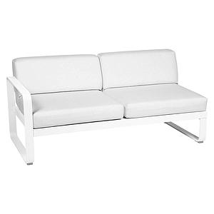 Module gauche 2 places BELLEVIE Fermob blanc coton-Blanc grisé