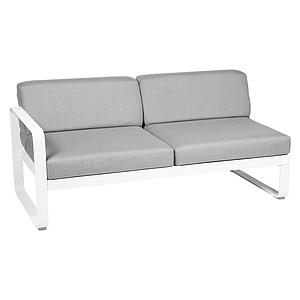 Module gauche 2 places BELLEVIE Fermob blanc coton-Gris flanelle