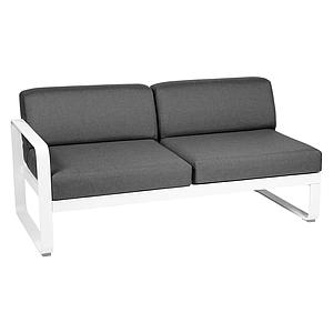 Module gauche 2 places BELLEVIE Fermob blanc coton-Gris graphite
