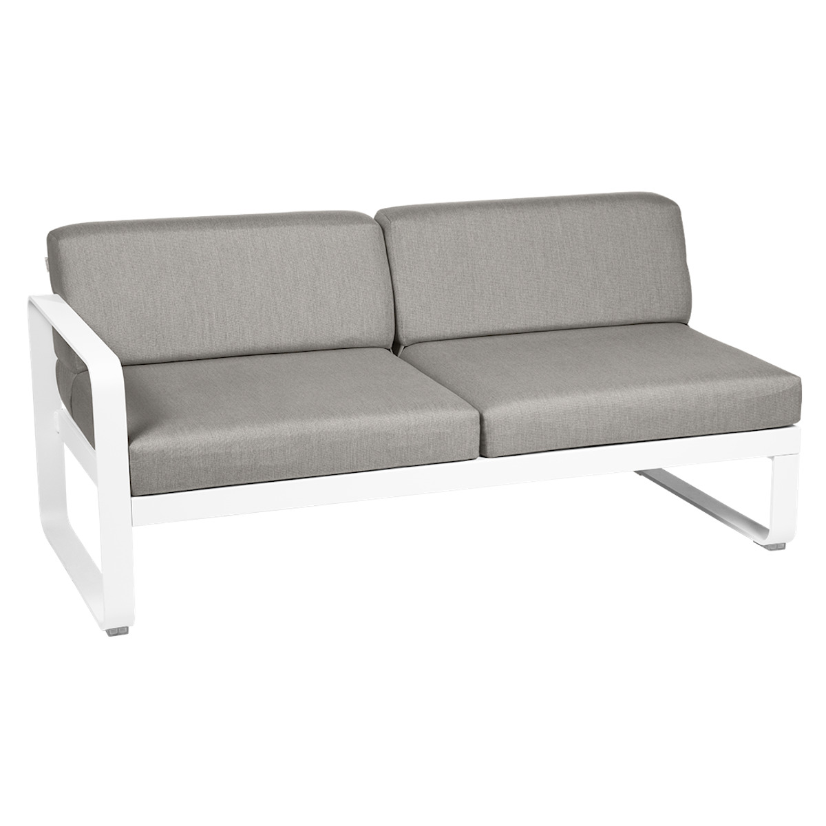 Module gauche 2 places BELLEVIE Fermob blanc coton-taupe grisé 