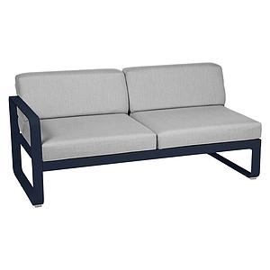 Module gauche 2 places BELLEVIE Fermob bleu abysse-Gris flanelle