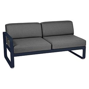 Module gauche 2 places BELLEVIE Fermob bleu abysse-Gris graphite