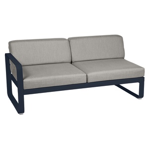 Module gauche 2 places BELLEVIE Fermob bleu abysse-taupe grisé 