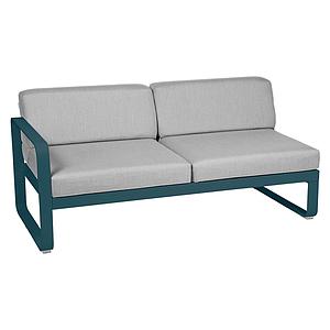 Module gauche 2 places BELLEVIE Fermob bleu acapulco-Gris flanelle