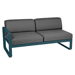 Module gauche 2 places BELLEVIE Fermob bleu acapulco-Gris graphite