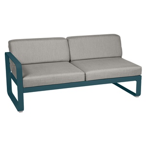 Module gauche 2 places BELLEVIE Fermob bleu acapulco-taupe grisé 