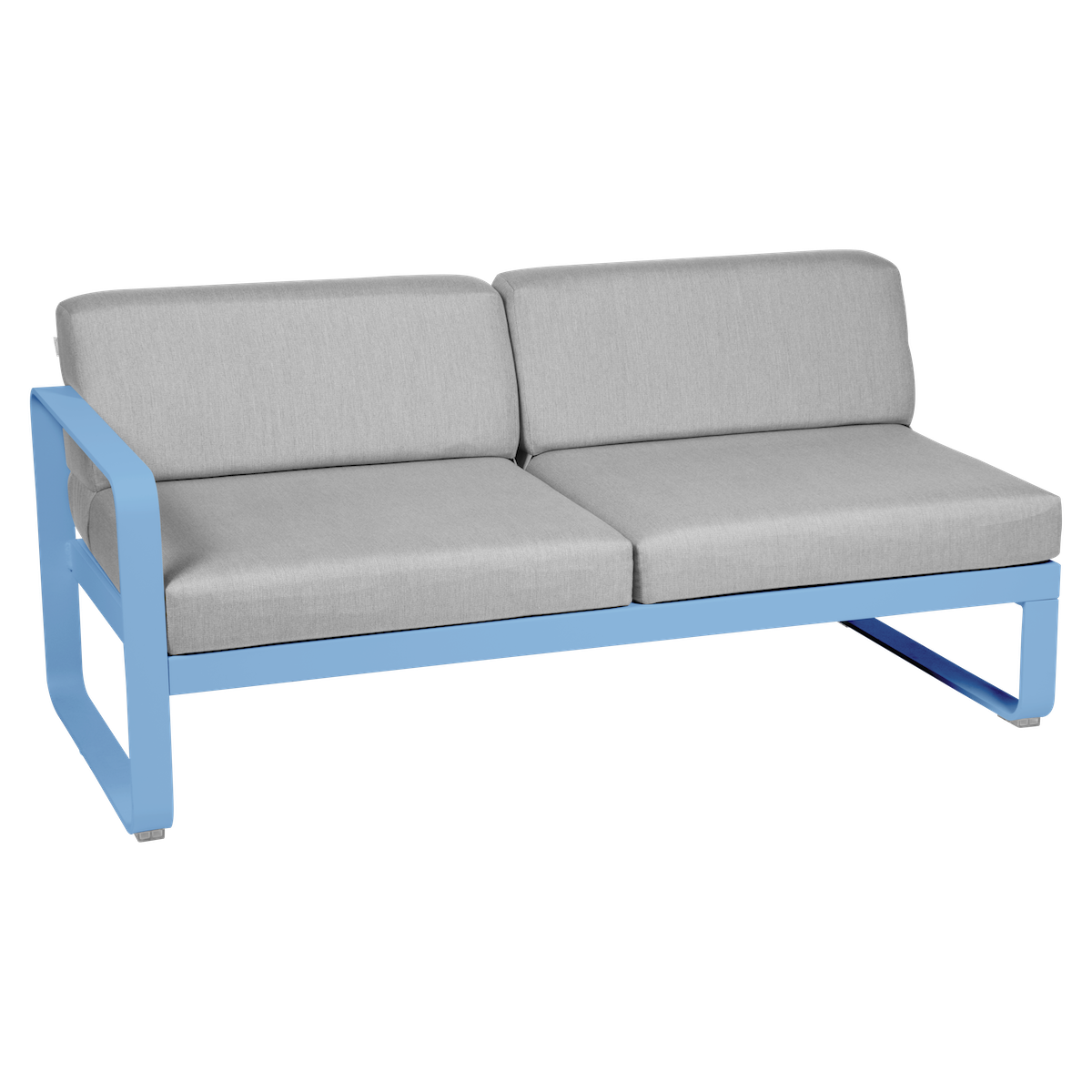 Module gauche 2 places BELLEVIE Fermob bleu maya-gris flanelle 