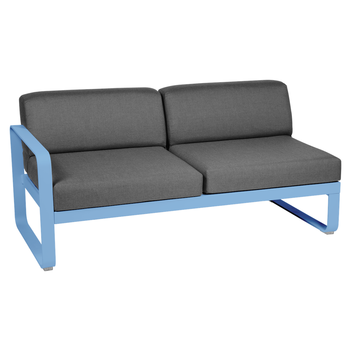 Module gauche 2 places BELLEVIE Fermob bleu maya-gris graphite