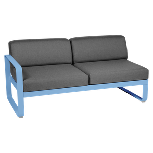 Module gauche 2 places BELLEVIE Fermob bleu maya-gris graphite