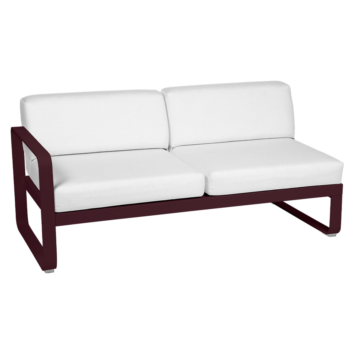 Module gauche 2 places BELLEVIE Fermob cerise noire-blanc grisé