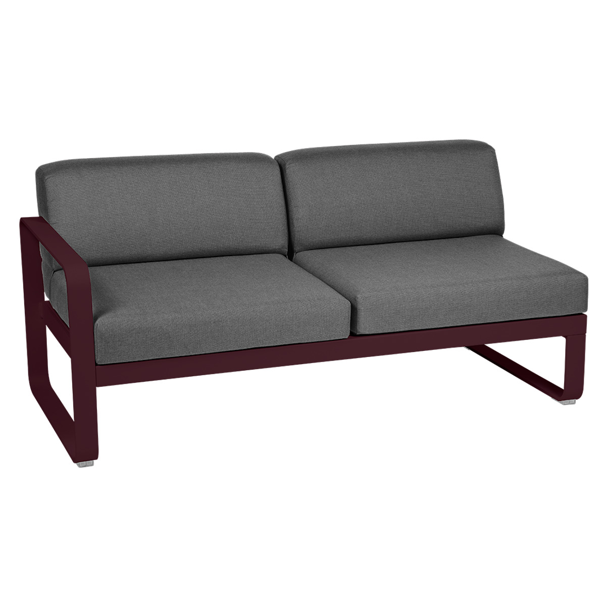 Module gauche 2 places BELLEVIE Fermob cerise noire-gris graphite