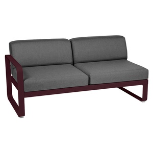 Module gauche 2 places BELLEVIE Fermob cerise noire-gris graphite