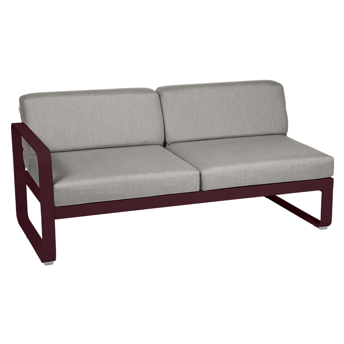 Module gauche 2 places BELLEVIE Fermob cerise noire-taupe grisé 