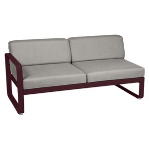 Module gauche 2 places BELLEVIE Fermob cerise noire-taupe grisé 