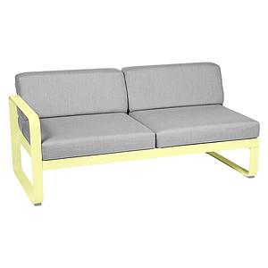 Module gauche 2 places BELLEVIE Fermob citron givré-Gris flanelle