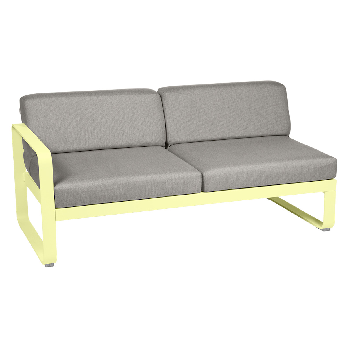 Module gauche 2 places BELLEVIE Fermob citron givré-taupe grisé 