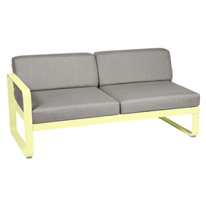Module gauche 2 places BELLEVIE Fermob citron givré-taupe grisé 