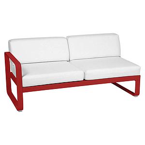 Module gauche 2 places BELLEVIE Fermob coquelicot-Blanc grisé