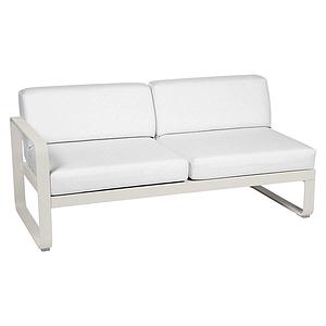 Module gauche 2 places BELLEVIE Fermob gris argile-Blanc grisé