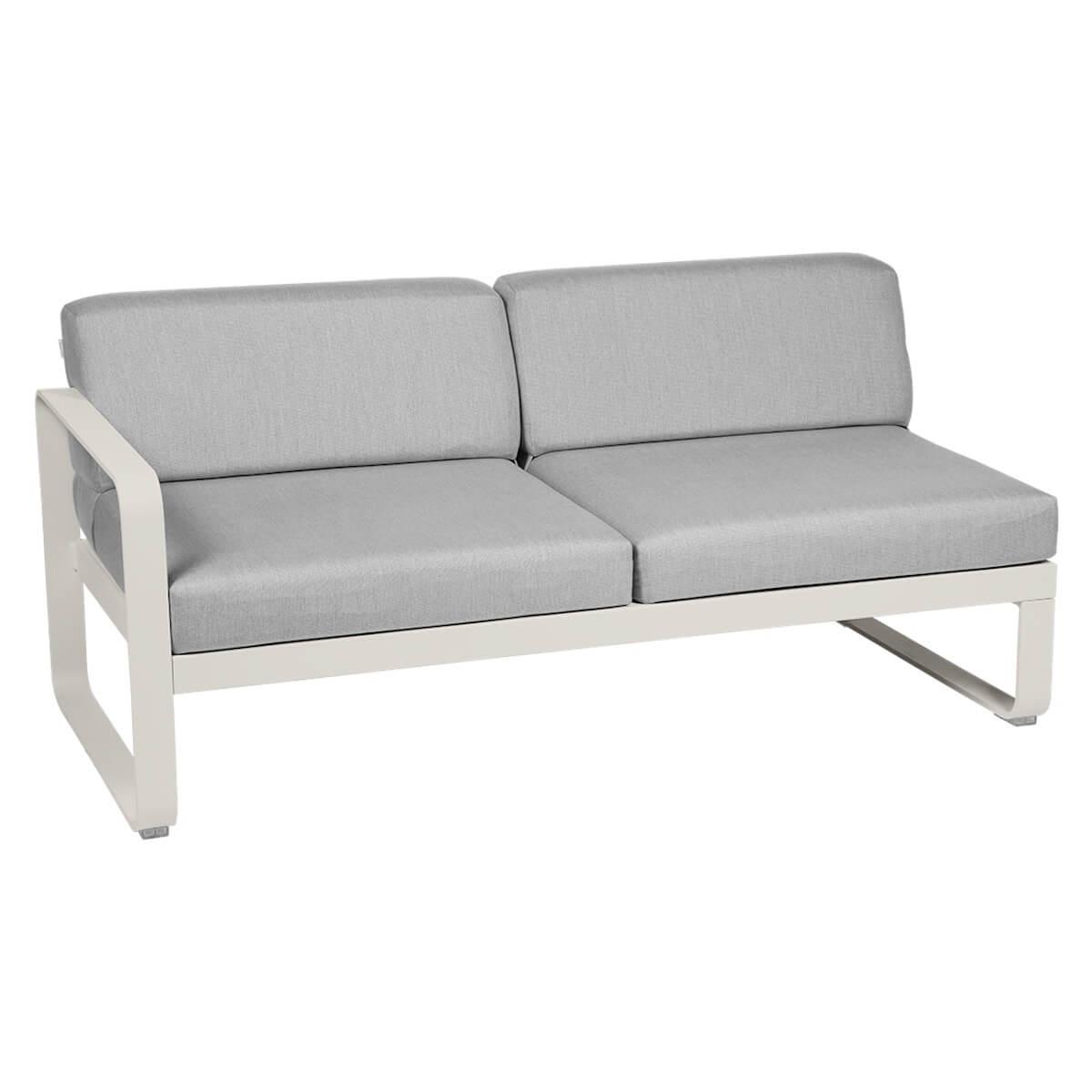 Module gauche 2 places BELLEVIE Fermob gris argile-Gris flanelle