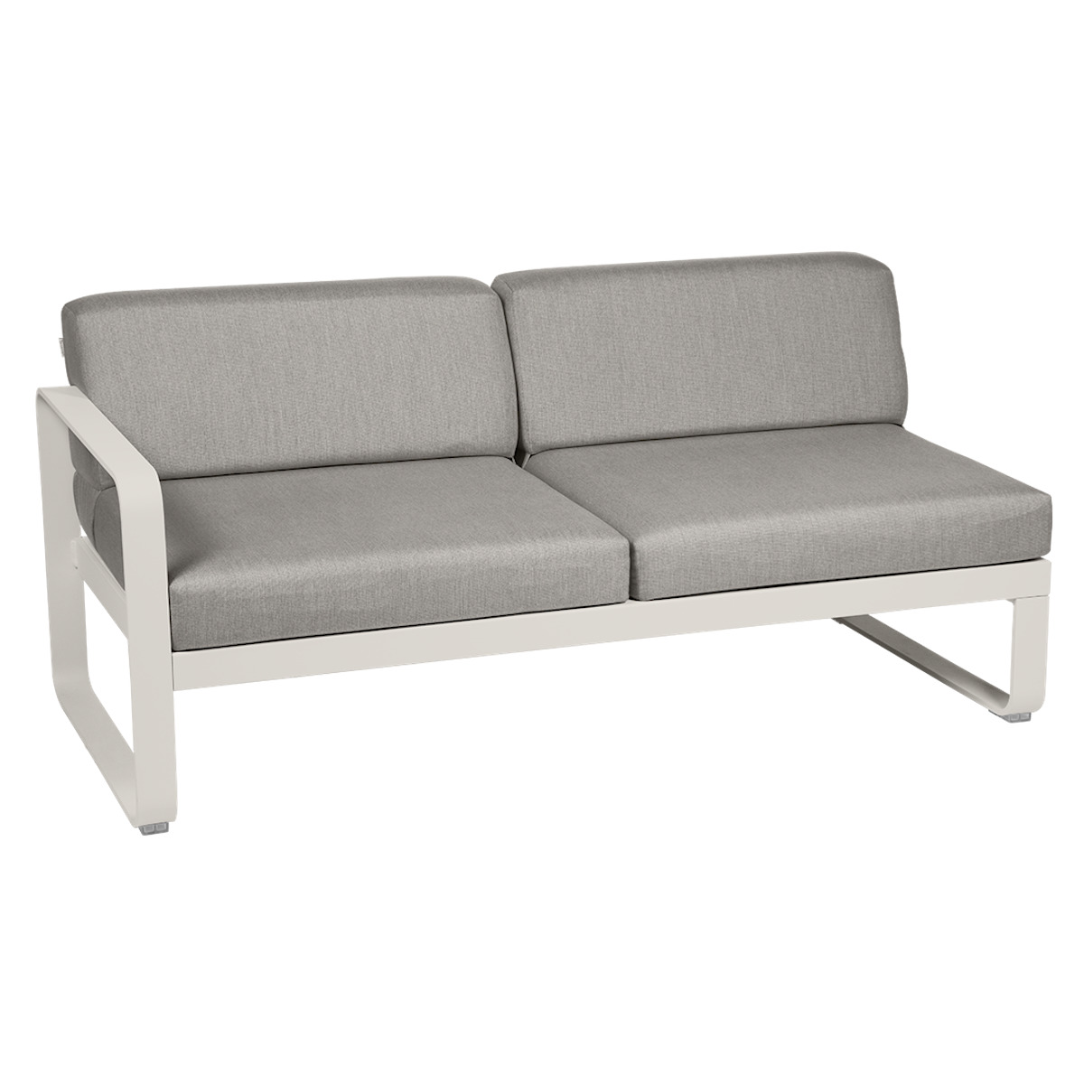 Module gauche 2 places BELLEVIE Fermob gris argile-taupe grisé 