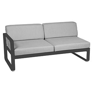 Module gauche 2 places BELLEVIE Fermob gris carbone-Gris flanelle