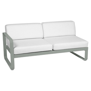 Module gauche 2 places BELLEVIE Fermob gris lapilli-blanc grisé