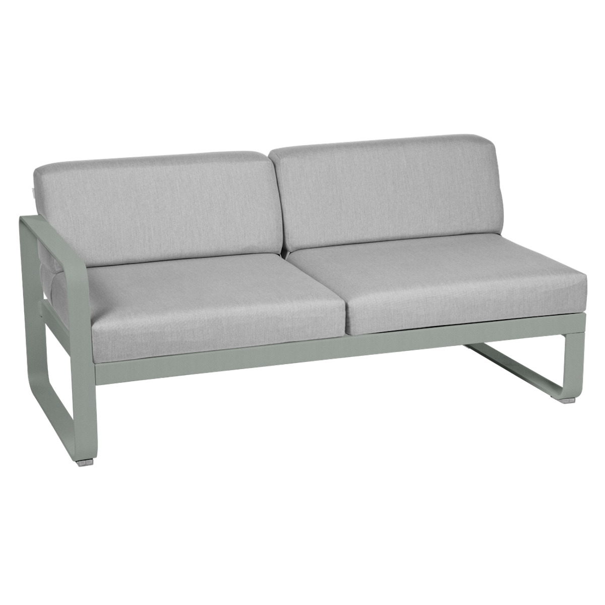 Module gauche 2 places BELLEVIE Fermob gris lapilli-gris flanelle