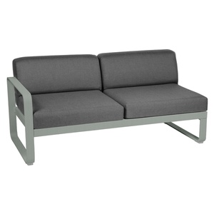 Module gauche 2 places BELLEVIE Fermob gris lapilli-gris graphite