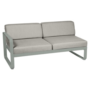 Module gauche 2 places BELLEVIE Fermob gris lapilli-taupe grisé