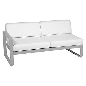Module gauche 2 places BELLEVIE Fermob gris métal-Blanc grisé