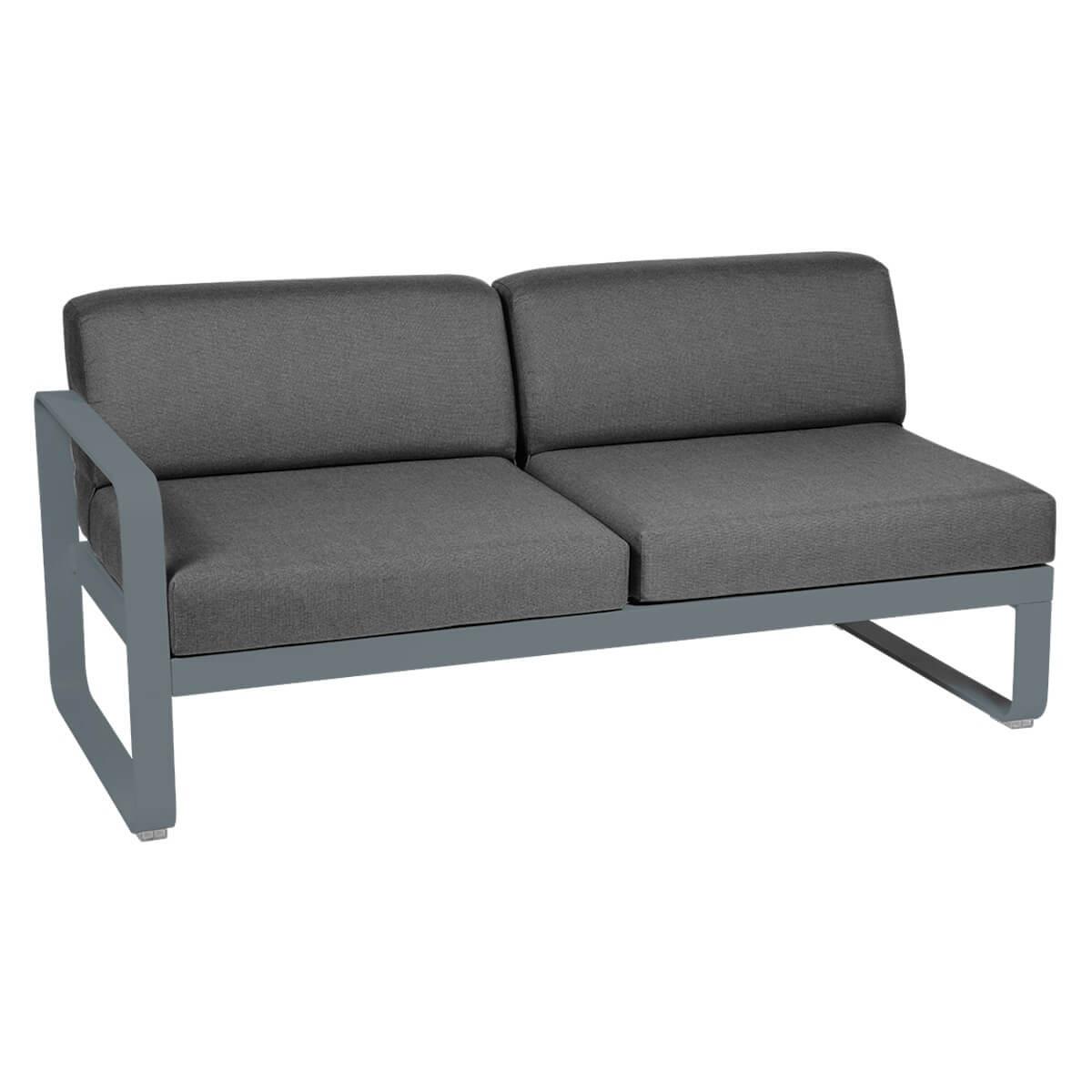 Module gauche 2 places BELLEVIE Fermob gris orage-Gris graphite