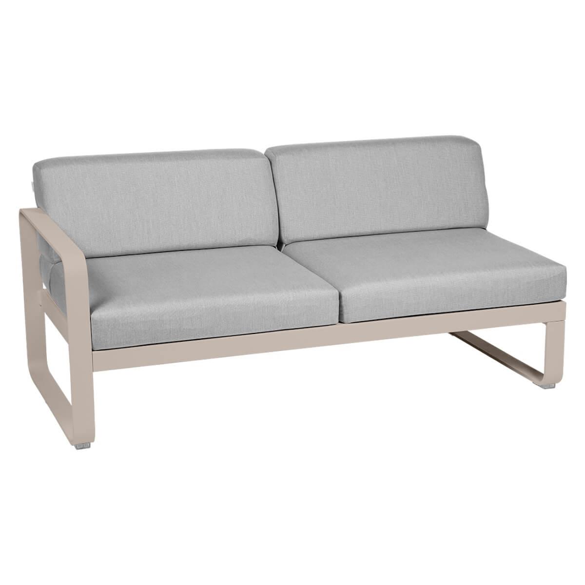 Module gauche 2 places BELLEVIE Fermob muscade-Gris flanelle