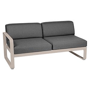 Module gauche 2 places BELLEVIE Fermob muscade-Gris graphite