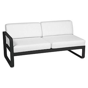 Module gauche 2 places BELLEVIE Fermob noir réglisse-Blanc grisé